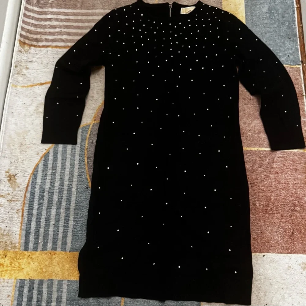Michael Kors Black Dress with White Accents
